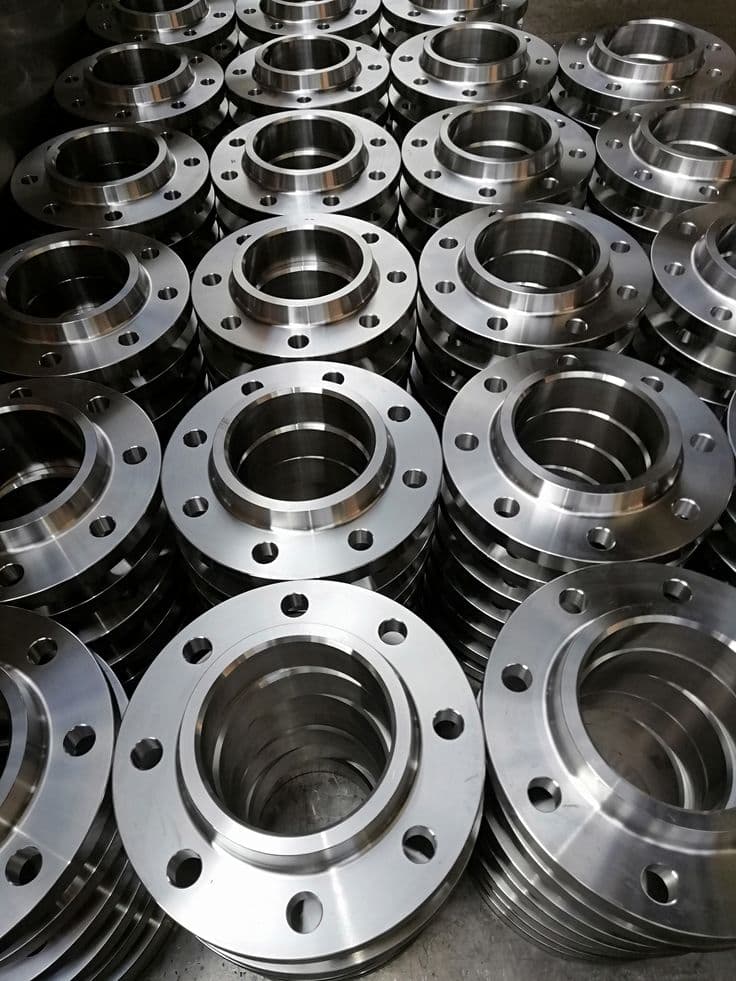 Stacked industrial flanges